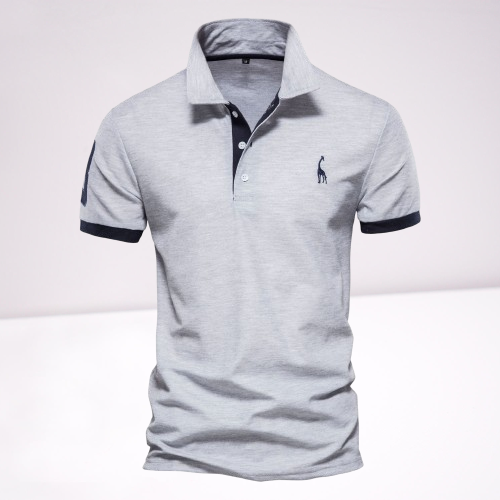 Bryon | Besticktes Poloshirt aus Stretch Baumwolle