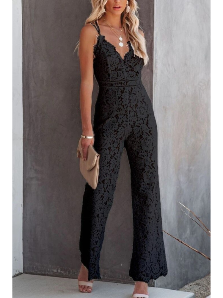 Emilia | Eleganter V-Ausschnitt Jumpsuit