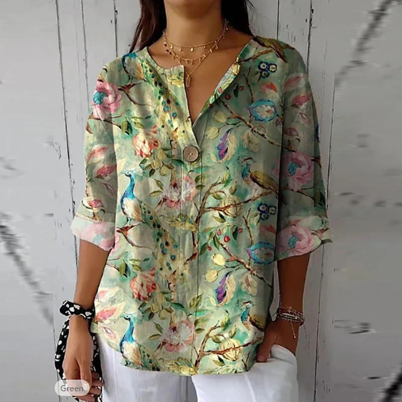 Rosa | Baumwolle Leinen Bluse